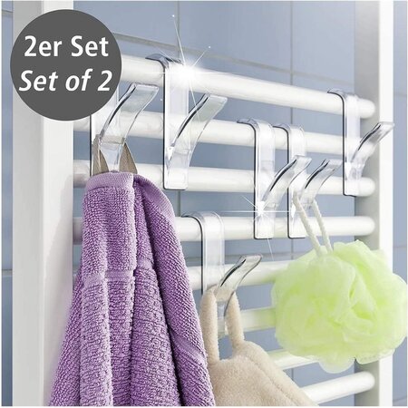 Banzaa Handdoekhaak set 2 stuks Wenko Radiator Kunststof Transparant
