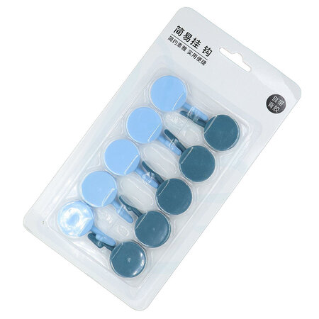 Merkloos Handdoekhaakjes zelfklevend rond - Keukenhanddoek haakjes - Kleding haak - Blauw