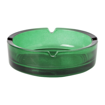 Jean Products Set van 2 groene glazen stevige asbakken met hoge rand