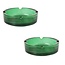 Jean Products Set van 2 groene glazen stevige asbakken met hoge rand