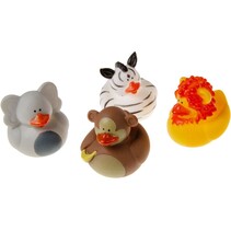 Badeendjes Wilde dieren 4 stuks 5.5cm