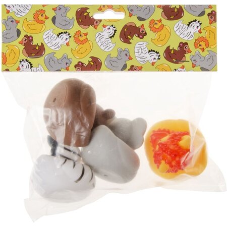 LG-Imports Badeendjes Wilde dieren 4 stuks 5.5cm