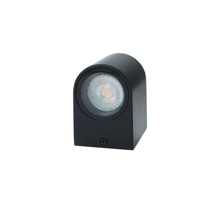 Hofftech Wandlamp LED GU-10 IP-65 - Enkele lichtbundel Dimbaar ‒ Rond 8.1 cm - Zwart.