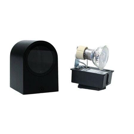 Hofftech Wandlamp LED GU-10 IP-65 - Enkele lichtbundel Dimbaar ‒ Rond 8.1 cm - Zwart.