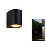 Hofftech Wandlamp LED GU-10 IP-65 - Enkele lichtbundel Dimbaar ‒ Rond 8.1 cm - Zwart.