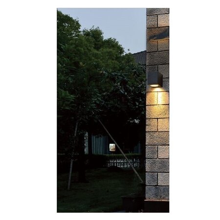Hofftech Wandlamp LED GU-10 IP-65 - Enkele lichtbundel Dimbaar ‒ Vierkant 8.1 cm - Zwart
