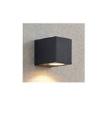 Hofftech Wandlamp LED GU-10 IP-65 - Enkele lichtbundel Dimbaar ‒ Vierkant 8.1 cm - Zwart