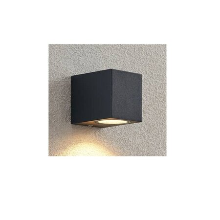 Hofftech Wandlamp LED GU-10 IP-65 - Enkele lichtbundel Dimbaar ‒ Vierkant 8.1 cm - Zwart