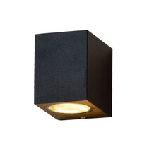 Wandlamp LED GU-10 IP-65 - Enkele lichtbundel Dimbaar ‒ Vierkant 8.1 cm - Zwart