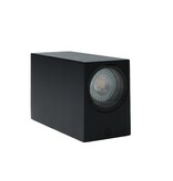 Höfftech Wandlamp LED GU-10 IP-65 - Twee lichtbundels ‒ Vierkant 15 cm - Zwart
