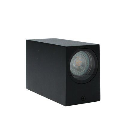 Höfftech Wandlamp LED GU-10 IP-65 - Twee lichtbundels ‒ Vierkant 15 cm - Zwart