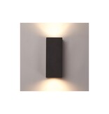 Höfftech Wandlamp LED GU-10 IP-65 - Twee lichtbundels ‒ Vierkant 15 cm - Zwart