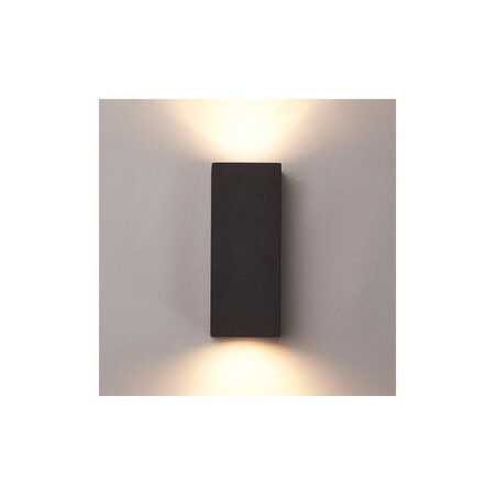 Höfftech Wandlamp LED GU-10 IP-65 - Twee lichtbundels ‒ Vierkant 15 cm - Zwart