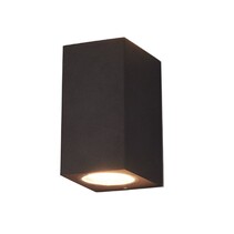 Wandlamp LED GU-10 IP-65 - Twee lichtbundels ‒ Vierkant 15 cm - Zwart