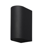 Höfftech Wandlamp LED GU-10 IP-65 - Twee lichtbundels ‒ Rond 15 cm - Zwart