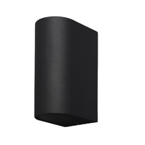 Wandlamp LED GU-10 IP-65 - Twee lichtbundels ‒ Rond 15 cm - Zwart