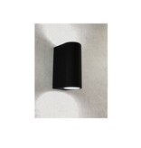 Höfftech Wandlamp LED GU-10 IP-65 - Twee lichtbundels ‒ Rond 15 cm - Zwart