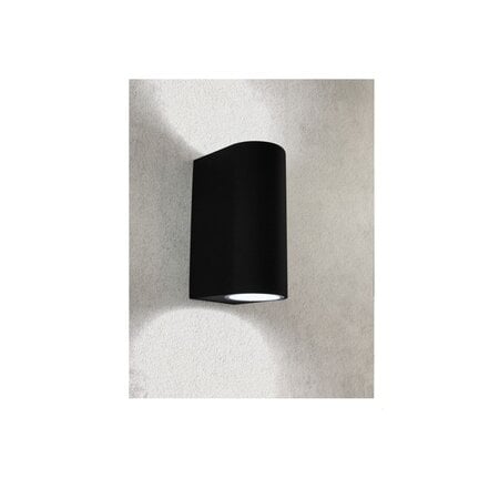 Höfftech Wandlamp LED GU-10 IP-65 - Twee lichtbundels ‒ Rond 15 cm - Zwart