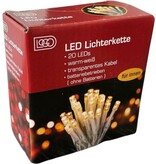 LOGO LED lampjes - 20 Leds - Kerstverlichting - batterij - warm wit - 210 cm