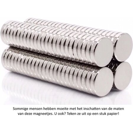 merkloos Ronde platte neodymium magneetjes 50 stuks - 10 x 2 mm - zeer sterk - neodymium magneet - koelkast - whiteboard