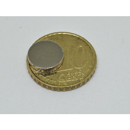 merkloos Ronde platte neodymium magneetjes 50 stuks - 10 x 2 mm - zeer sterk - neodymium magneet - koelkast - whiteboard