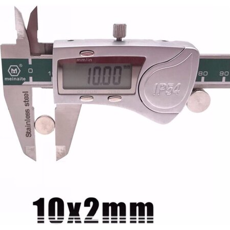 merkloos Ronde platte neodymium magneetjes 50 stuks - 10 x 2 mm - zeer sterk - neodymium magneet - koelkast - whiteboard