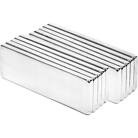 merkloos Super Sterke Neodymium Magnetenset - Rechthoekig - 10x5mm - Ideaal voor Whiteboards en Koelkasten - Set van 10 Magneten