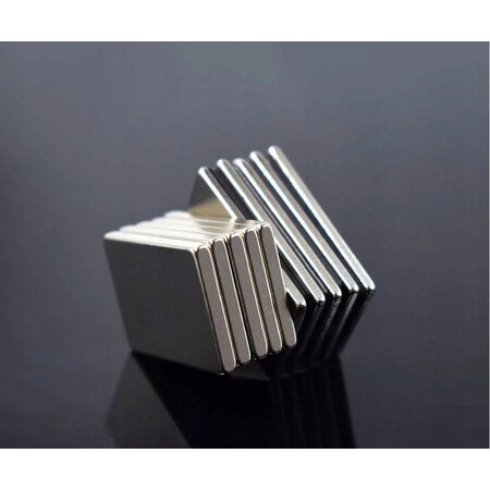 merkloos Super Sterke Neodymium Magnetenset - Rechthoekig - 10x5mm - Ideaal voor Whiteboards en Koelkasten - Set van 10 Magneten
