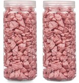 Giftdecor Decoratie stenen kiezels voor aquarium en vazen - 10-20 mm steentjes - Roze  - 1400 gram