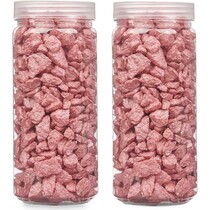 Decoratie stenen kiezels voor aquarium en vazen - 10-20 mm steentjes - Roze  - 1400 gram