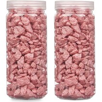 Decoratie stenen kiezels voor aquarium en vazen - 10-20 mm steentjes - Roze  - 1400 gram