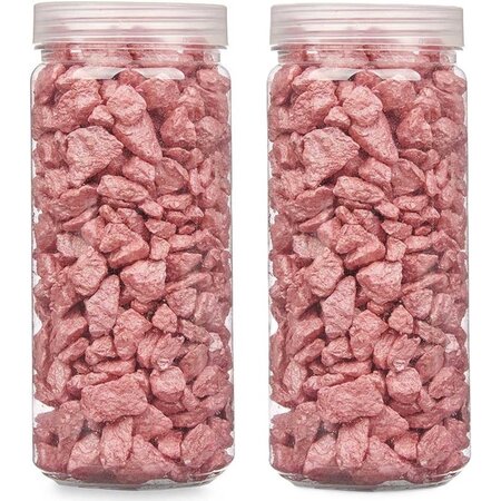 Giftdecor Decoratie stenen kiezels voor aquarium en vazen - 10-20 mm steentjes - Roze  - 1400 gram