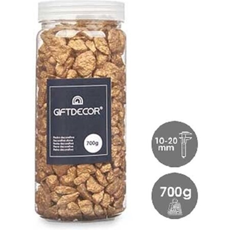 Giftdecor Decoratie stenen kiezels voor aquarium en vazen - 10-20 mm steentjes - Goud - 1400 gram