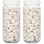 Giftdecor Decoratie stenen kiezels voor aquarium en vazen - 10-20 mm steentjes - Wit - 1400 gram