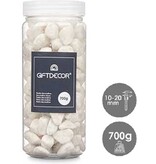 Giftdecor Decoratie stenen kiezels voor aquarium en vazen - 10-20 mm steentjes - Wit - 1400 gram