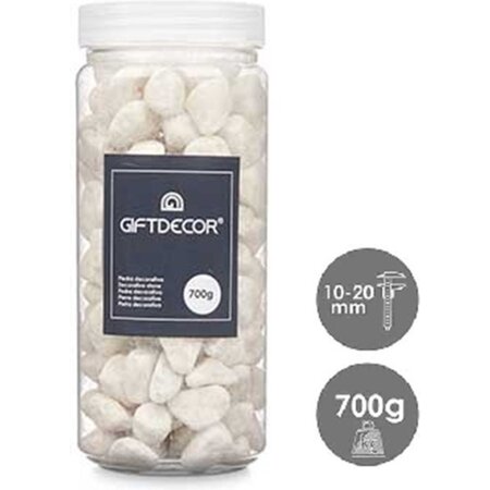 Giftdecor Decoratie stenen kiezels voor aquarium en vazen - 10-20 mm steentjes - Wit - 1400 gram