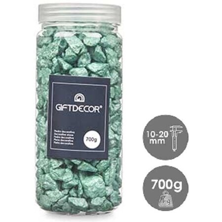 Giftdecor Decoratie stenen kiezels voor aquarium en vazen - 10-20 mm steentjes - Mintgroen - 1400 gram