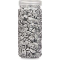Decoratie stenen kiezels voor aquarium en vazen - 10-20 mm steentjes - Zilver - 700 gram
