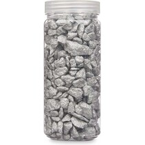 Decoratie stenen kiezels voor aquarium en vazen - 10-20 mm steentjes - Zilver - 700 gram