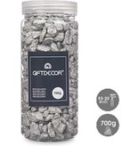 Giftdecor Decoratie stenen kiezels voor aquarium en vazen - 10-20 mm steentjes - Zilver - 700 gram