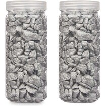 Decoratie stenen kiezels voor aquarium en vazen - 10-20 mm steentjes - Zilver - 1400 gram