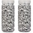Giftdecor Decoratie stenen kiezels voor aquarium en vazen - 10-20 mm steentjes - Zilver - 1400 gram