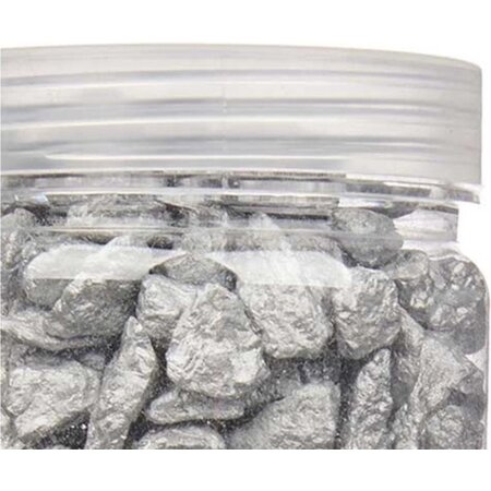 Giftdecor Decoratie stenen kiezels voor aquarium en vazen - 10-20 mm steentjes - Zilver - 1400 gram