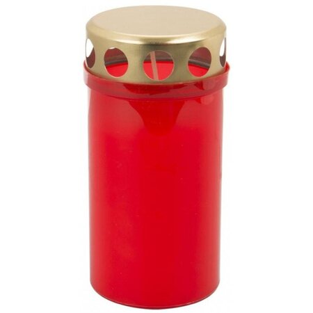 Bolsius Bolsius grafkaarsen - 12 cm - set van 5 - rood - kunststof pot met metalen deksel