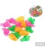 Merkloos IJsblokjes – 15 Stuks – Herbruikbaar - Tropisch Design – Cactus, Ananas en Flamingo – Decoratieve Koelstenen – IJsklontjes - Voor Cocktails, Frisdrank en Drankjes