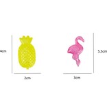 Merkloos IJsblokjes – 15 Stuks – Herbruikbaar - Tropisch Design – Cactus, Ananas en Flamingo – Decoratieve Koelstenen – IJsklontjes - Voor Cocktails, Frisdrank en Drankjes