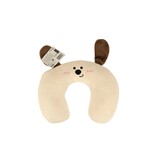 OEKO TEX Reiskussen - Nekkussen voor kinderen en volwassenen - Hond - Creme - 33 cm