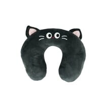 Reiskussen - Nekkussen voor kinderen en volwassenen - Kat - Zwart - 33 cm