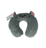 OEKO TEX Reiskussen - Nekkussen voor kinderen en volwassenen - Muis - Grijs - 33 cm