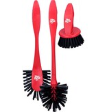 Dirt Devil Afwasborstel Set - 3 Delig - Borstel Set - Vaatwasborstel Set - Rood/Zwart